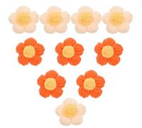 Holibanna Flores de Crochet 10 Piezas 4X4Cm para Materiales de Tocados y Broches DIY en Decoración de Fiesta