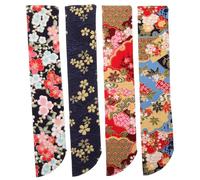 Holibanna Funda para Abanicos de Mano Japonesa de Seda Brocada, Ligera y Fácil de Abrir y Cerrar, Pack de 4 Unidades para Bodas y Fiestas