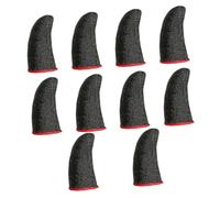 Holibanna Fundas para Dedos Antisudor para Juegos 10 Pcs, Accesorios Flexibles y Resistentes al Desgaste, Compatibles Pantalla Táctil, Tamaño Ajustable, Color Negro Borde Rojo, para Gamers