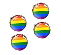 Holibanna Gemelos De Manga Gay y Botones De Puños De Camisa Estilo Arcoíris Aleación Cromada Decorativos Para Negocios Uso Diario y Ocasiones Obsequios 2 Pares