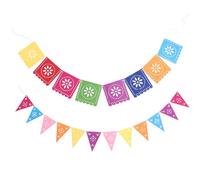 Holibanna Guirnalda Temática Mexicana de Fieltro para Decoración de Fiesta al Aire Libre, 2 Juegos de Banderines Colgantes para Crear Ambiente Festivo en Pool Party