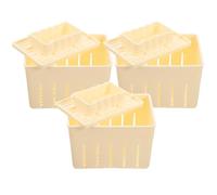Holibanna Herramienta para hacer tofu y prensa de queso 3 sets de plástico con tapa, tamaño 140x105x95 mm, ideal para preparar queso y tofu en casa