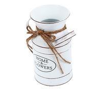 Holibanna Jarrón Floral Rústico Vintage Asa, Florero de Hojalata Acabado Envejecido, Cubo Decorativo Práctico para Arreglos de Flores, Adecuado para Sala y Jardín