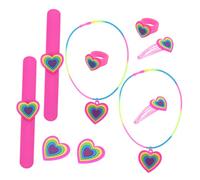 Holibanna Joya De Corazón 10 Piezas/set Collar Anillo Broche y Pinza Para El Cabello Decoración Romántica Para San Valentín
