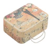 Holibanna Joyero Vintage Para Pestañas Postizas Pequeño Retro Compacto, Caja De Almacenamiento Decorativa Ligera Para Viajes y Uso Doméstico, Maletín Mini De Metal Para Cosméticos y Joyas