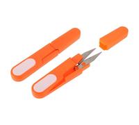 Holibanna Juego de Tijeras de Pesca Pequeñas de Plástico Tapa, Mini Tijeras de Costura y Corte de Línea Precisas, 2 Piezas para Manualidades y Accesorios de Pesca Portátil, Naranja