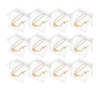Holibanna Kit de Pulseras de Rosarios Cruz y Perlas Cultivadas, Detalles Religiosos para Regalos de Bautizo y Comunión, Pulsera para Mujeres y Hombres