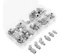 Holibanna Kit Surtido de 60 Boquillas de Engrase Hidráulico de Acero Inoxidable Ángulos 45°/90°/180°, Accesorios para Maquinaria Automotriz E Industrial, Racores de Boquilla Resistentes