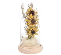 Holibanna Lámpara LED Decorativa Girasol Artificial con Cúpula de Luz de Noche para Escritorio y Ornamento Interior Color Amarillo