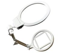 Holibanna Lámpara Lupa LED de Sobremesa con Soporte Metálico Plegable Luz Doble LED para Bordado Lectura y Trabajo Detallado Ahorro Energético y Alta Durabilidad