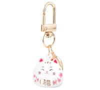 Holibanna Llavero con diseño de gato de la suerte, diseño japonés Maneki Neko