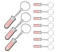 Holibanna Llavero de Tubo de Ensayo en Ferias Científicas y Eventos Escolares 10 Piezas de Aleación de Zinc Resistente y Portátil Diseño Creativo para Profesores y Estudiantes