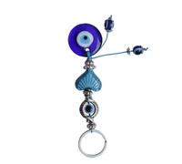 Holibanna Llavero Forma de Ojo Azul Turco, Colgante de Bolso Cuentas Azules, Accesorio Creativo y Soporte para Llaves Decorativo, Adecuado para Uso Diario y Obsequio