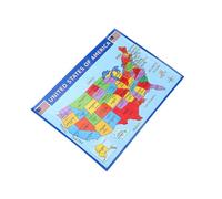 Holibanna Mapa Mural de Estados Unidos Laminado, Póster Educativo Aula y Hogar, Tamaño Mediano, Colores Vivos, Material Resistente y Ligero para Aprendizaje de Geografía Escolar