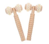 Holibanna Masajeador Manual De Rodillos Madera Natural Para Cara Cuello Hombros y Brazos Relajación Completa