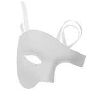 Holibanna Máscara de Media Cara para Halloween un Ojo Color Blanco de Abs Superficie Lisa y Cómoda para Fiestas de Disfraces y Cosplay