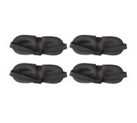 Holibanna Máscara para Dormir 3d de Algodón Negra, Cómoda y Bloquea Luz, Pack de 4 Piezas Descanso Óptimo y Relajante