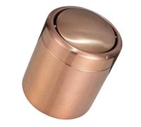 Holibanna Mini Cubo de Basura Inoxidable para Escritorio con Tapa Abatible Basurero Pequeño para Oficina y Mesa Diseño Elegante Bronce Retro