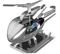 Holibanna Modelo De Helicóptero De Energía Solar Versión Plateada Mejorada Decoración Para Tablero De Automóvil Con Función