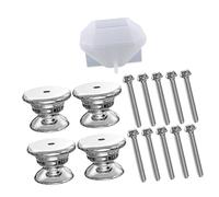 Holibanna Molde de Silicona para Manijas de Gabinete Kit Creativo de Accesorios para Molde Diy para Manijas de Muebles Incluye Bases y Tornillos