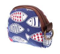 Holibanna Monedero Japonés Pequeño De Tela Estampado Retro, Monedero para Cambio De Mujer, Neceser Compacto para Monedas, Uso Diario y Viaje, Diseño Patrón De Peces, Un Pieza