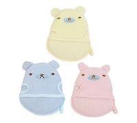 Holibanna Niños 3piezas Guantes de Espuma de Jabón para Bebés Guantes Exfoliantes Diseño de Animales Accesorios de Baño para Ducha para Piel Sensible