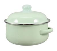 Holibanna Olla Resistente al Calor y Fácil de Limpiar de Esmalte Verde con Tapa y Doble Asa, Capacidad 1.7l Adecuado para Guisos y Sopas en Familias Pequeñas