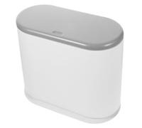 Holibanna Papelera de Baño de Plástico con Tapa Abatible Diseño Ovalado y Doble Capa para Cocina Dormitorio y Oficina Resistente y Práctica para Residuos Domésticos