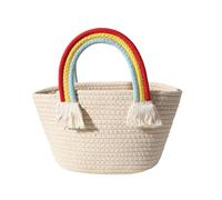 Holibanna Paquete de nubes arcoíris bolso de mano tejido monedero de largo bolsos bolso de vacaciones niña bolso de playa lindo Bolso tejido bolsa al aire libre bolsa de playa Balneario