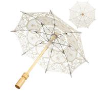 Holibanna Paraguas De Algodón Encaje Para Novia Accesorio De Boda Para Fotografía Sombrilla Bordada De Para Ceremonias De Bodas