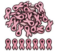 Holibanna Parches Bordados Termoadhesivos Rosa de Poliéster Removibles 40 Piezas para Concienciación Cáncer de Mama para Sombreros y Bolsas