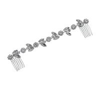 Holibanna Peineta Para El Pelo Con Diseño De Cadena Única De Plata Con Diamantes De Imitación Y Hojas De Girasol Para Mujer Accesorios Para El Pelo De Boda