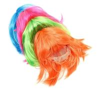 Holibanna Pelucas de Cosplay Brillantes y Divertidas para Mujeres, 4 Piezas Bob, Colores Verde, Azul, Naranja y Rosa, para Fiestas, Carnavales y Disfrazarse