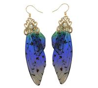 Holibanna - Pendientes Largos con Forma de alas de, de Cuento de Hadas, Pendientes de Novia, fantasía, Accesorios para Mujer (Bronce), Plástico Madera de agarwood plástico, Plástico