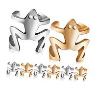 Holibanna Pendientes Sin Perforaciones Clip Oreja Rana 8 Unidades Plata y Dorado Mujer Niñas Fiesta Cumpleaños Halloween Accesorios