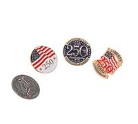 Holibanna Pines de Solapa Conmemorativos 250 Aniversario Estados Unidos 4 Piezas Broches de Metal Esmaltado Bandera Estadounidense para Trajes Mochilas y Fiestas Patrióticas