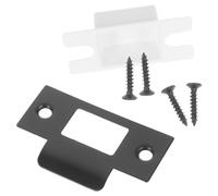 Holibanna Placa Metálica para Refuerzo de Cerrojo en Puertas de Madera, Guía de Pestillo de 1-5/8 Pulgadas Acabado Negro, Kit Completo Tornillos y Caja, Compatible Cerraduras de Habitación