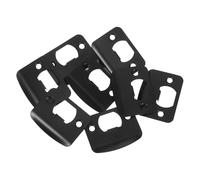 Holibanna Placas de Cerradero de Puerta Negras de Acero Inoxidable, Kit de 8 Piezas D con Tornillos, Extensor de Placa de Impacto para Puertas Interiores y Exteriores, Reparación y Refuerzo