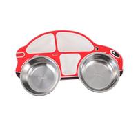 Holibanna Plato Infantil Dividido De Acero Inoxidable Con Diseño De Coche Rojo Vajilla Saludable y Resistente Para Hogar Jardín y Picnic