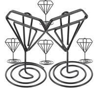 Holibanna Porta Tarjetas para Números de Mesa Metálico, Set de 6 Unidades Base Resistente para Decoración y Organización en Bodas y Reuniones