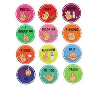 Holibanna Pósters de de Mano para Aula Pastel Carteles de Comunicación No Verbal para Estudiantes de Infantes y Decoración para Tableros de Anuncios Escolares
