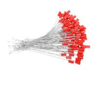 Holibanna Precintos De Seguridad Para Cables De Acero Galvanizado Rojo 1.8x300mm, Numerados Prueba De Manipulaciones, Pack De 100 Unidades Para Transporte Seguro y Control Camiones y Contenedores