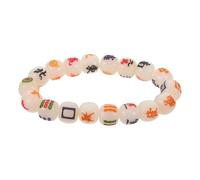 Holibanna Pulsera Elástica de Cuentas Bodhi Diseño Creativo de Mahjong, Símbolo de Buena Suerte para Hombres y Mujeres en Oficina y Viajes