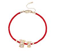 Holibanna Pulsera Tejida De Cuerda Roja Del Horóscopo Chino Para Parejas De Navidad y Año y Unisex Diseño Simple y Elegante Amuleto De Amistad y