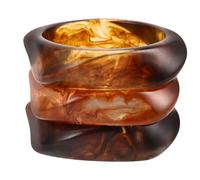Holibanna Pulseras Geométricas de Resina Irregulares, Brazaletes Gruesos de Acrílico, Conjunto de 3 Piezas en Colores Café Difuminado, para Mujer, Estilo Bohemio y Casual, Tamaño Ancho