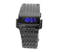 Holibanna Reloj Digital para Hombre con Pantalla Led Azul y Correa De Aleación Modelo Diseño Moderno y Funcionalidad De Fecha