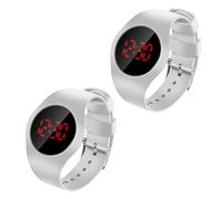 Holibanna Reloj LED para Niños Reloj Electrónico Digital Pulsera Ajustable Unisex Estudiantes Uso Diario Diseño Ultradelgado Color Claro 2 Unidades