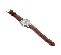 Holibanna Reloj Mecánico Manual para Hombre Winner con Diseño De Esfera Redonda y Correa De PU Color Plateado y Marrón para Ocasiones De Negocios y Casuales