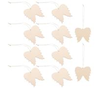 Holibanna Rodajas de Madera sin Rebabas y Seguras Beige en Forma de Alas de Ángel 10 Piezas para Manualidades y Decoración de Fiestas