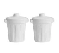 Holibanna Set de 2 Cubos de Basura de Plástico Beige Tapa, Mini Papelera Multipropósito para Escritorio, Adecuado para Baños y Salas de Manualidades